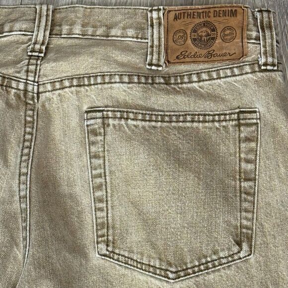 Eddie Bauer Jeans 38x34 Sandy Biege Specially Dyed Cotton Denim 38 Casual Office - Picture 3 of 5